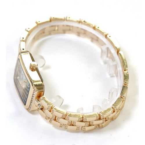 Montres Carlo Rhinestone Bracelet Watch in Gold