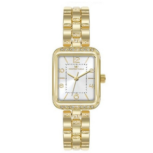 5680 Montres Carlo Rhinestone Bracelet Watch in Gold