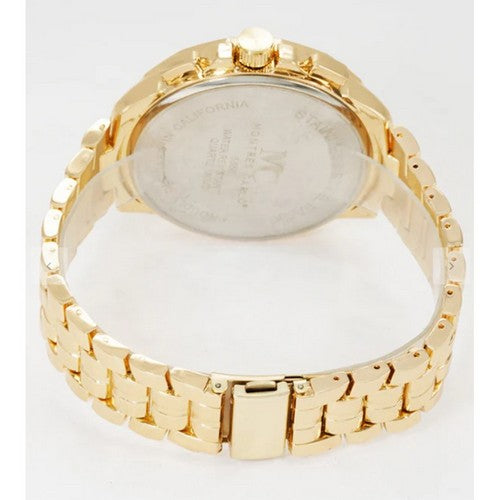 Montres Carlo Metal Band Watch in Gold/Black