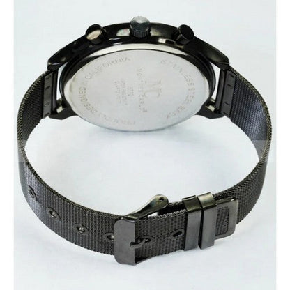 Montres Carlo Triple Dial Mesh Band Watch in Black/Black
