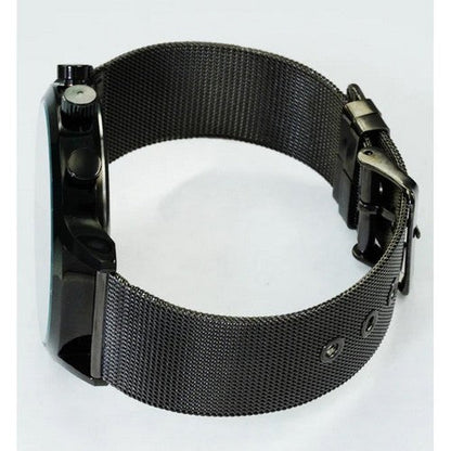 Montres Carlo Mesh Band Watch in Black