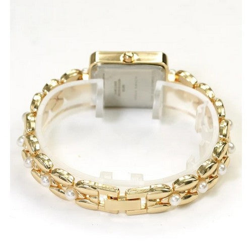 Montres Carlo Dainty Pearl Bracelet Watch in Gold