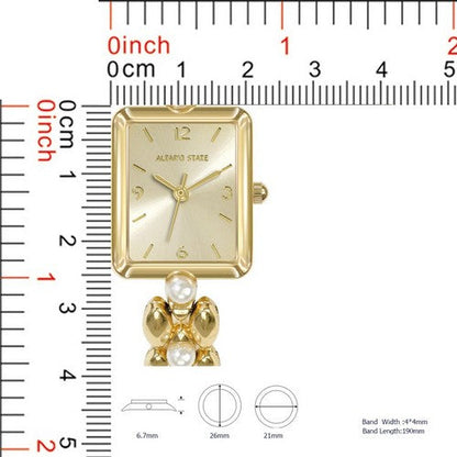 Montres Carlo Dainty Pearl Bracelet Watch in Gold