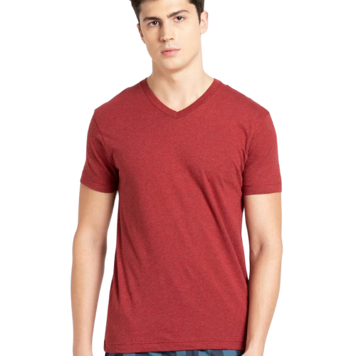 C&A V Neck T-Shirt Red