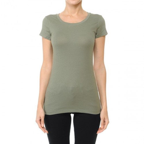 64000 Crew Neck Short Sleeve T-Shirt Military Green
