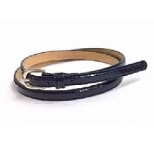 Ladies Thin Patent Belt Navy