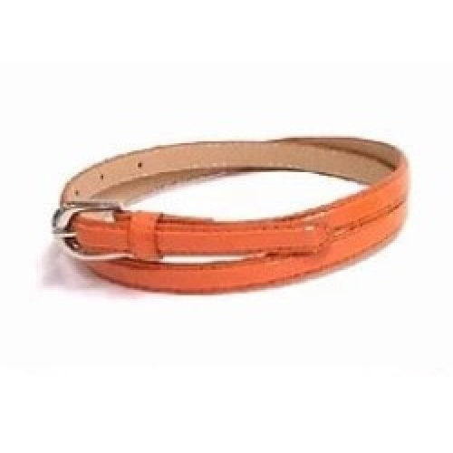 Ladies Thin Patent Belt Orange