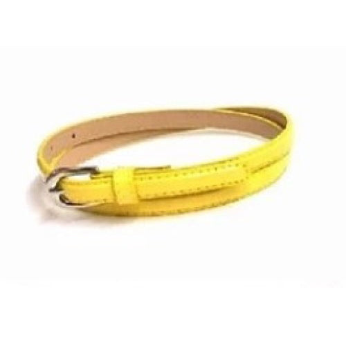 Ladies Thin Patent Belt Yellow