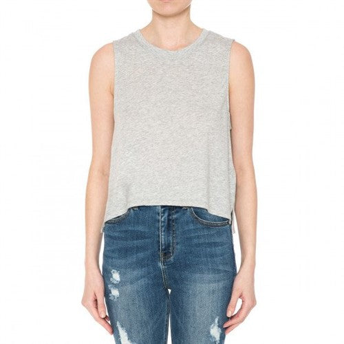 High Low Muscle Tank Heather Grey