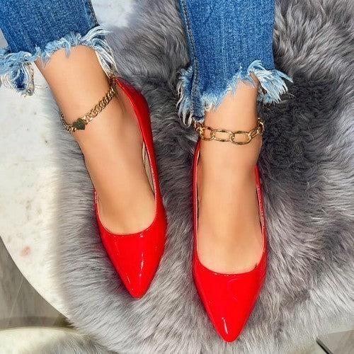 Classic Point Flats Patent Red