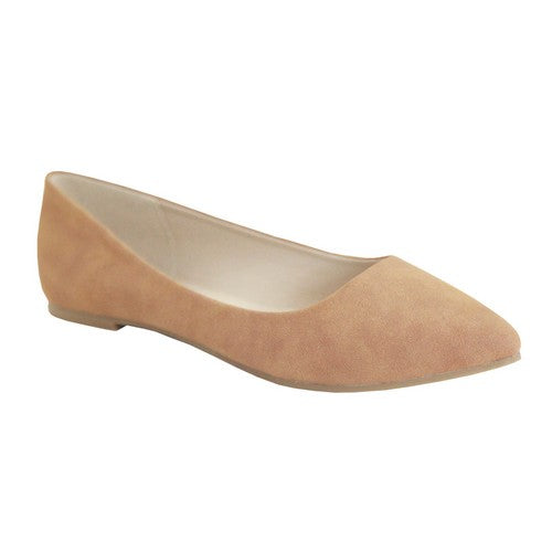Classic Point Flats Leather Camel