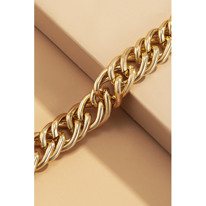 Chunky Link Anklet in Gold