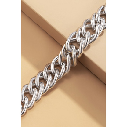 Chunky Link Anklet in Silver