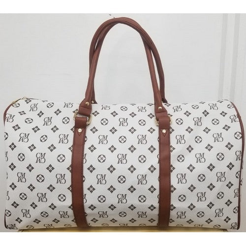 Monogram Print Print Weekend Bag White