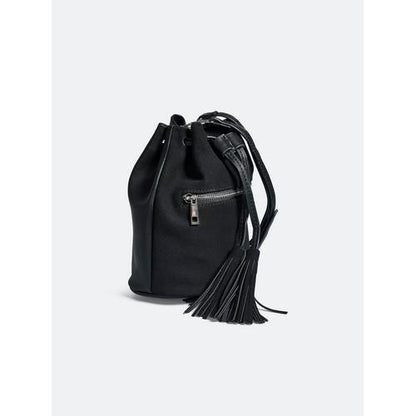 Bik Bok Tassel Cross Body Bucket Bag Black