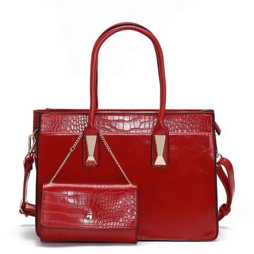 T2874 RD Fashion Handbag Set Red