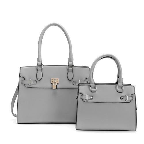L1668 GY Birkin 2pc Handbag Set Grey