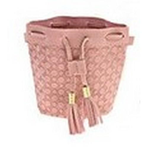 RBG-0305R5 Texture Leather Tassel Detail Crossbody Bag Pink