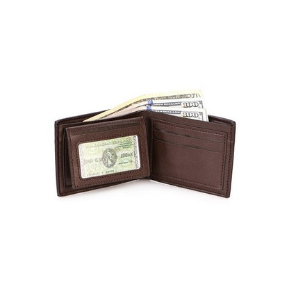 Monogram Print Print Bi-Fold Wallet Brown