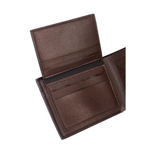 Monogram Print Print Bi-Fold Wallet Brown