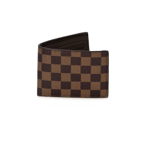 Monogram Print Print Bi-Fold Wallet Brown