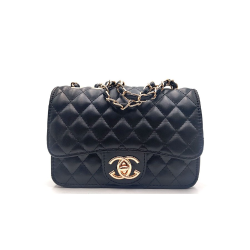 CG Quilted Chain Bag Black