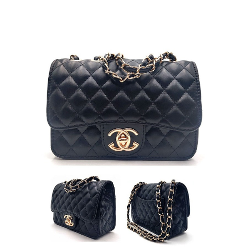 CG Quilted Chain Bag Black