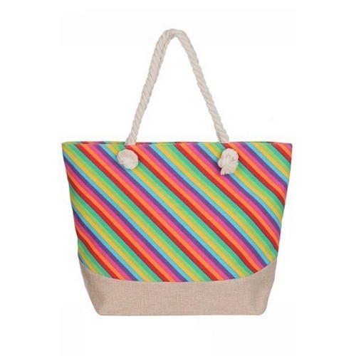 BG-881 Rainbow Stripe Beach Bag
