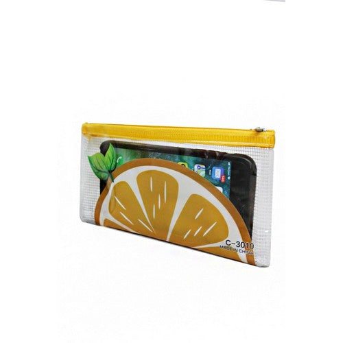 Bag-618 Clear Zip Wallet Make Up Bag Lemon 
