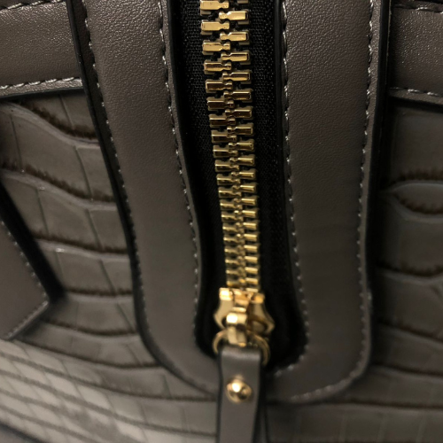 Croc Zip Detail Bag Grey