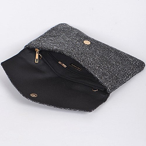 Delicate Envelope Clutch Side Bag Black