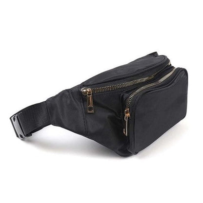 Double Zip Fanny Pack Black