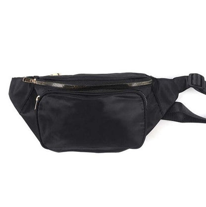 Double Zip Fanny Pack Black