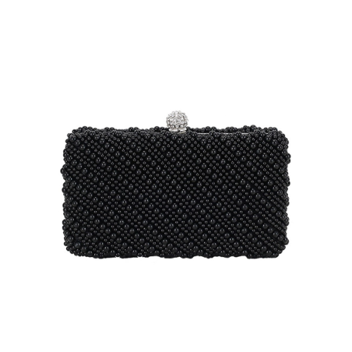 Pearl Snap Close Formed Clutch Black