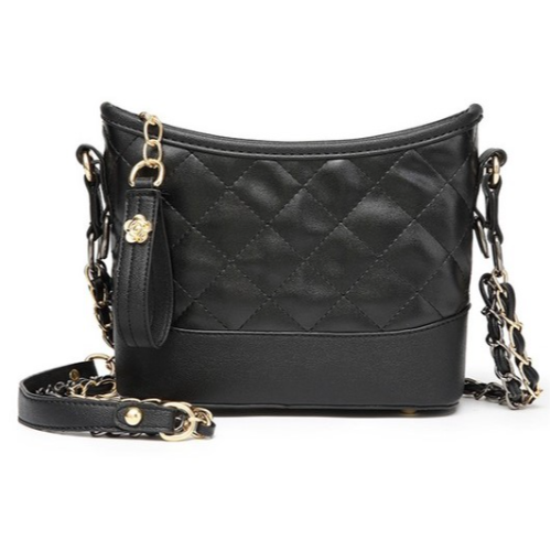 Quilted Side Bag Black