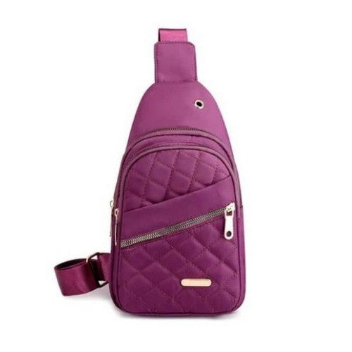 Padded Nylon Backpack Purple
