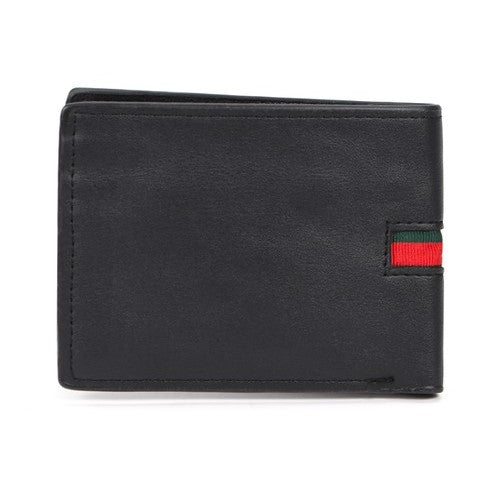 Bi-Fold Wallet Red & Green Stripe Black