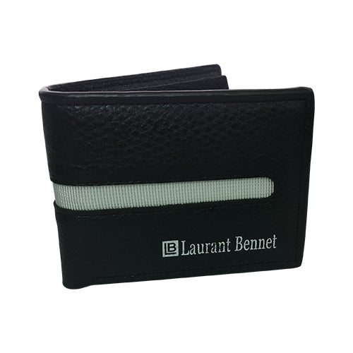Laurant Bennet Bi-Fold Wallet Black/White Stripe