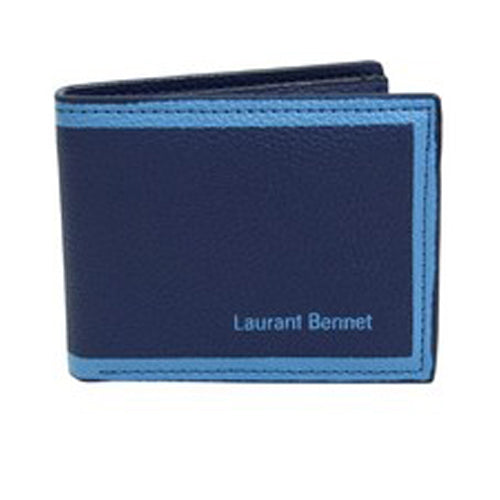 Laurant Bennet Bi-Fold Wallet Blue Edge Navy