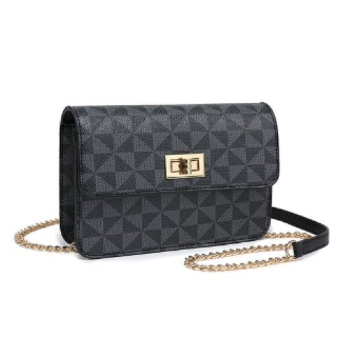 Monogram Chain Clutch Side Bag Black