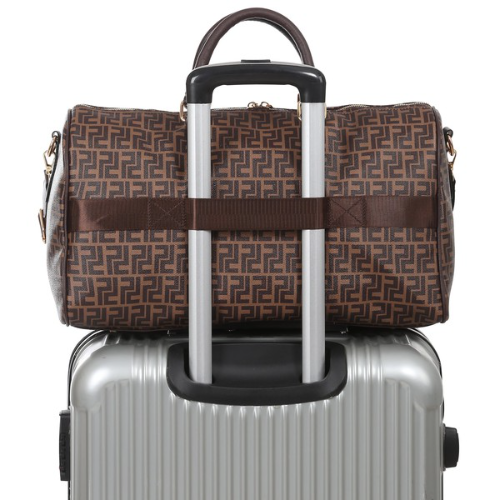 F Print Overnight Weekend Holdall Brown