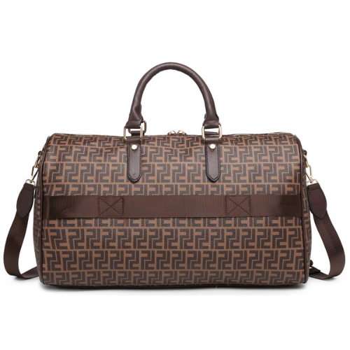 F Print Overnight Weekend Holdall Brown