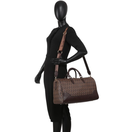 F Print Overnight Weekend Holdall Brown