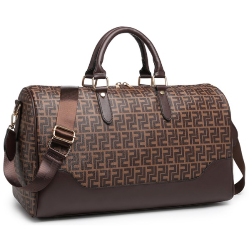 F Print Overnight Weekend Holdall Brown