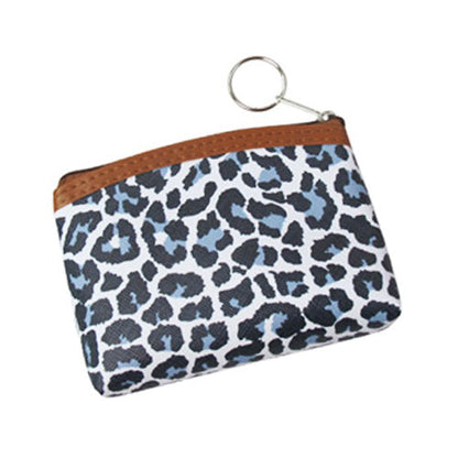 Leopard Print Coin Purse White/Blue