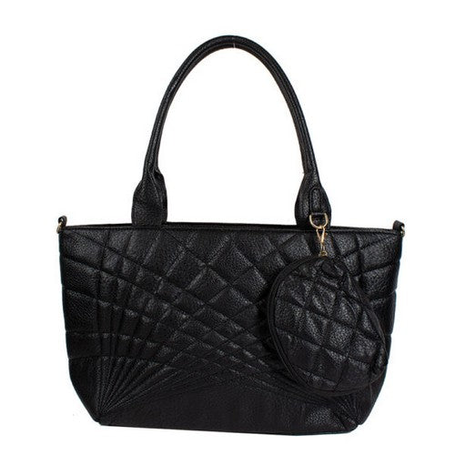 Pattern 2pc Handbag Set Black