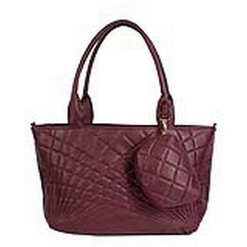 Pattern 2pc Handbag Set Purple