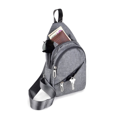 Cotton Crossbody Sling Side Bag Back Pack Charcoal