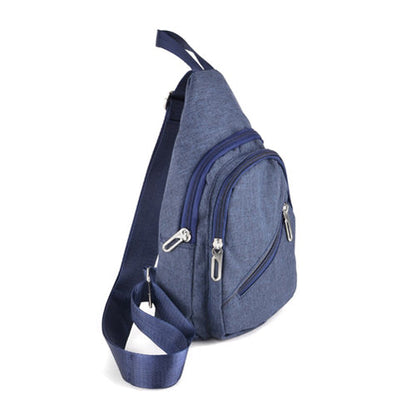 Cotton Crossbody Sling Side Bag Back Pack Navy