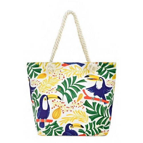 Tote-187 Toucan Beach Bag Yellow